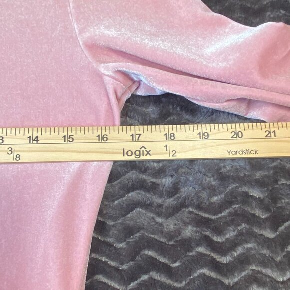 J.Crew/Jeans Pink Velvet Long-Sleeve Scoop Neck Bodysuit Womens size Small - Picture 7 of 7